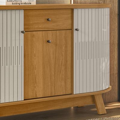 Buffet Aparador 3 Portas 136 Cm Monza Madetec Cinamomo Off White