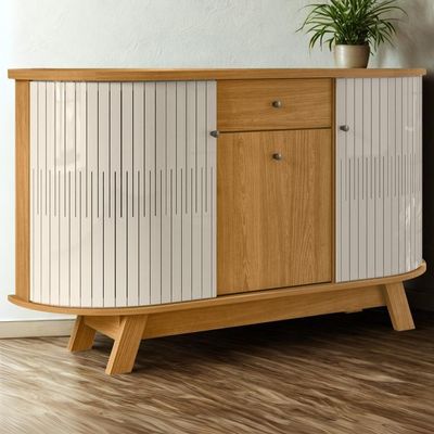Buffet Aparador 3 Portas 136 Cm Monza Madetec Cinamomo Off White