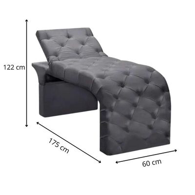 Maca Estofada Estética Cílios Regulável Spa Suede Valentina Cinza