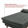 Sofá Cama Reclinável Santorini Veludo Confortável Base De Madeira Cinza 163