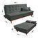 Sofá Cama Reclinável Santorini Veludo Confortável Base De Madeira Cinza 163