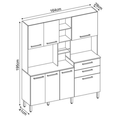 Kit Para Cozinha Amendola Branco - Demóbile