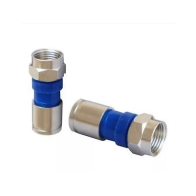 CONECTOR RG6 DE COMPRESSÃO PACOTE COM 100 UNIDADES