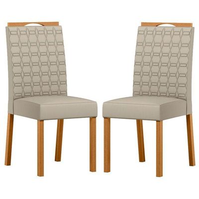 Cadeira Para Mesa De Jantar Mariana Kit 2 Peças Ype Veludo Nude – New Ceval