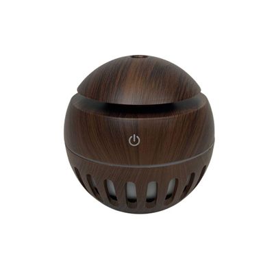 Umidificador Purificador De Ambientes Usb Bolinha Detalhe Vazado Ultrassonico Cor: Mogno Cor:mogno