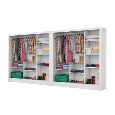 Closet Casal Duplo Fortaleza 6 Portas Plus 12 Prateleiras Branco
