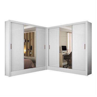 Closet Casal Duplo Fortaleza 6 Portas Plus 12 Prateleiras Branco