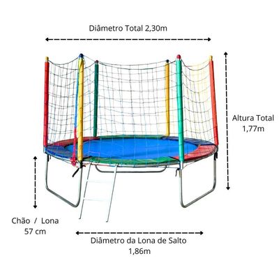Pula Pula 2,30m + Piscina De Bolinhas 1m + 500 Bolinhas + Escorrega Médio + 2 Gangorra 1L + 1 G2