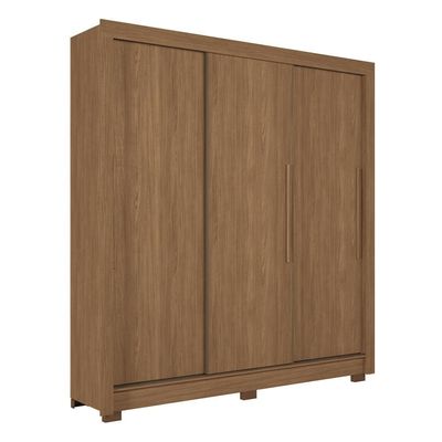 Guarda-Roupa Casal Santos Andirá Maringa com 3 Portas de Correr, 2 Gavetas e 5 Prateleiras 194,4cm de largura Jatobá