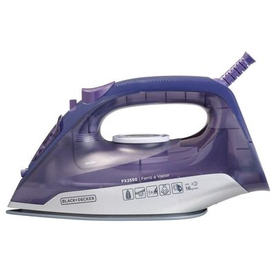 Ferro a Vapor BlackeDecker FX2550 Ceramic Gliss Cabo Giratório Branco com Roxo / 220V