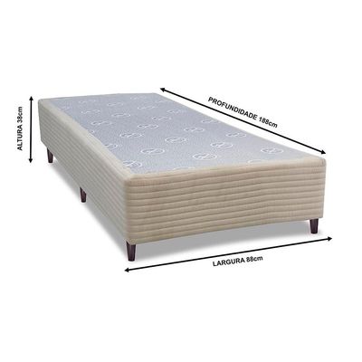 Base Box para Colchão Solteiro Cama InBox Livity 38x88x188cm Bege