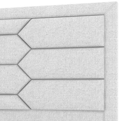 Cabeceira Cama Box Casal 140cm Estofada Nora P05 Linho Cinza Claro - Lyam Decor