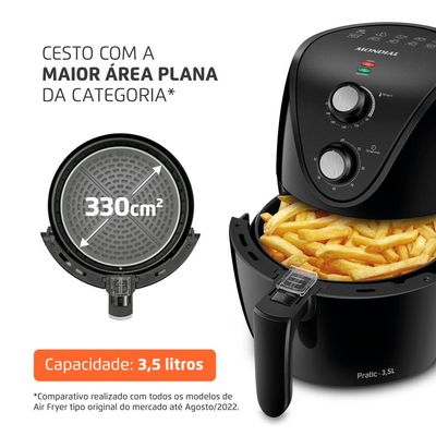 Fritadeira Elétrica Sem Óleo Air Fryer Mondial AF35-BF MK NE 1500W 3,5 Litros Preto / 110V