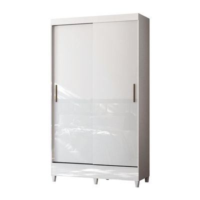 Guarda-roupa Santos Andirá Fit 2 Portas, 2 Gavetas com Cabideiro e Maleiro Solteiro 106,6 cm de largura Branco