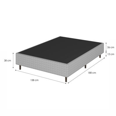 Base Cama Box Casal Umaflex Loreto A26 Cinza