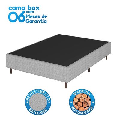 Base Cama Box Casal Umaflex Loreto A26 Cinza