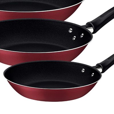 Jogo de Frigideiras 3 Peças Tramontina Linz com Revestimento Antiaderente Starflon Max Vermelho