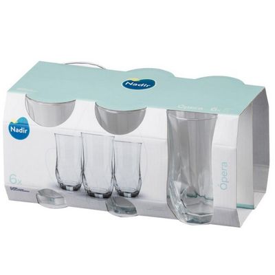 Conjunto de Copos Long Drink Nadir Opera 360 ml 6 Peças Transparente
