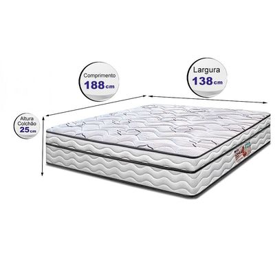 Colchão de Casal Cama InBox Moderne Ortopédico com Camada Especial de Espuma D45 25x138x188cm Branco com Cinza