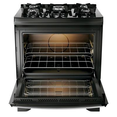Fogão 5 Bocas Dako Supreme Glass com Mesa de Vidro e Acendimento Automático Preto / Bivolt