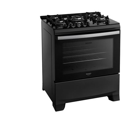 Fogão 5 Bocas Dako Supreme Glass com Mesa de Vidro e Acendimento Automático Preto / Bivolt