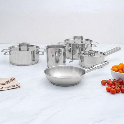 Jogo de Panelas Tramontina Brava em Aço Inox 5 Peças Inox