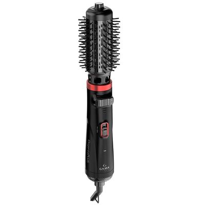 Escova Rotativa Secadora GA.MA Italy Eleganza Plus 3 em 1 com Ceramic Ion, Duplo Sentido de Rotação e Cabo Giratório 360° Preto com Vermelho / Bivolt