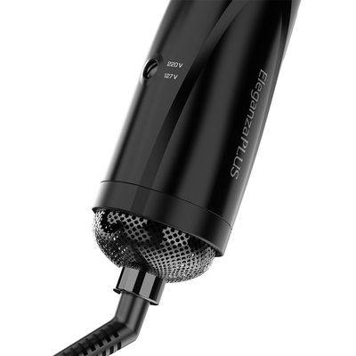 Escova Rotativa Secadora GA.MA Italy Eleganza Plus 3 em 1 com Ceramic Ion, Duplo Sentido de Rotação e Cabo Giratório 360° Preto com Vermelho / Bivolt