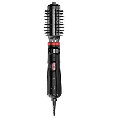 Escova Rotativa Secadora GA.MA Italy Eleganza Plus 3 em 1 com Ceramic Ion, Duplo Sentido de Rotação e Cabo Giratório 360° Preto com Vermelho / Bivolt