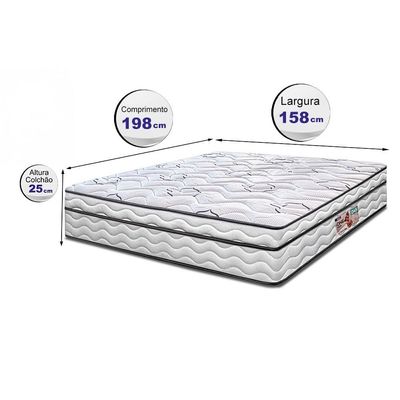 Colchão Queen Cama InBox Moderne Ortopédico com Camada Especial de Espuma D45 25x158x198cm Branco com Cinza