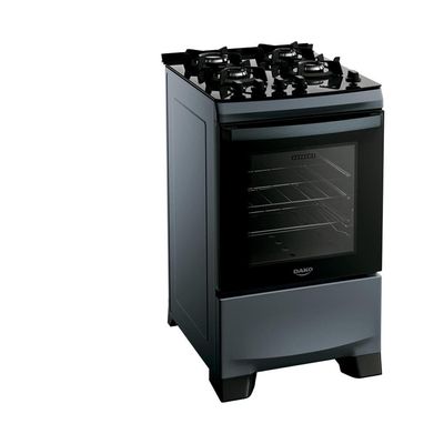 Fogão 4 Bocas Dako Supreme Timer Glass com Mesa de Vidro e Painel Touch Titanium / Bivolt