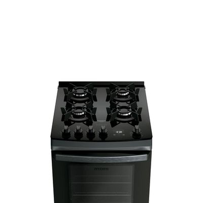 Fogão 4 Bocas Dako Supreme Timer Glass com Mesa de Vidro e Painel Touch Titanium / Bivolt