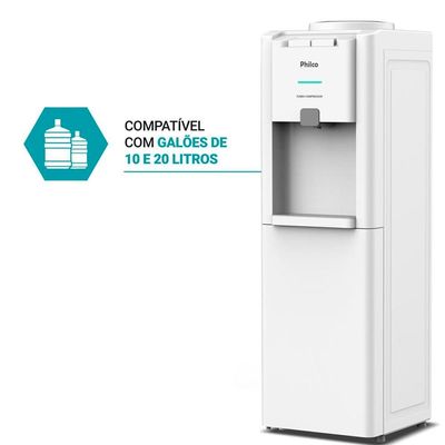 Bebedouro de Água Philco PBE80A com Sistema Eletrônico e Gás Refrigerante R600a Branco / 220V