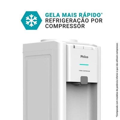 Bebedouro de Água Philco PBE80A com Sistema Eletrônico e Gás Refrigerante R600a Branco / 220V