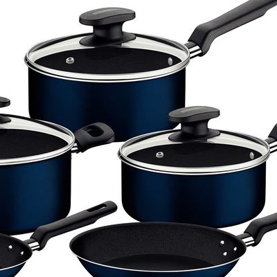 Jogo de Panelas 5 Peças Tramontina Ravena em Alumínio com Revestimento Antiaderente Starflon Max Azul