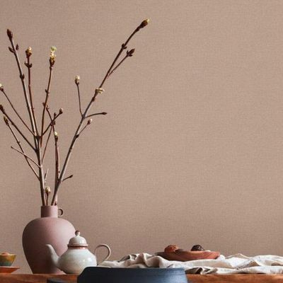 Papel De Parede House Of Turnowsky Aspecto Têxtil Marrom 389027