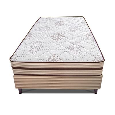 Cama Box Solteiro Cama inBox Livity com Molas Ensacadas e Espuma D26 62x88x188cm Bege