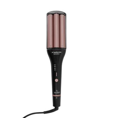 Modelador de Cachos GA.MA Italy X-Waves Keration 220°C com Cabo Giratório Preto com Rosê / Bivolt