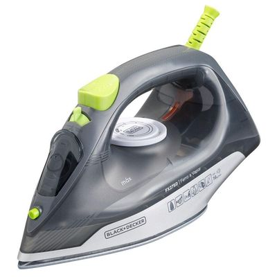 Ferro a Vapor BlackeDecker FX2750 Antigotejamento Base Cerâmica Gliss Cabo Giratório Cinza com Verde / 110V