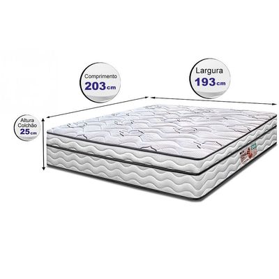 Colchão King Cama InBox Moderne Ortopédico com Camada Especial de Espuma D45 25x193x203cm Branco com Bege