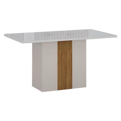 Mesa De Jantar Doha 120x80 Reto Off White Freijó Decor Off – Leifer Móveis