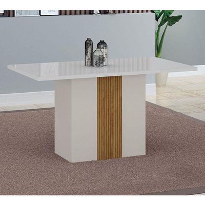Mesa De Jantar Doha 120x80 Reto Off White Freijó Decor Off – Leifer Móveis