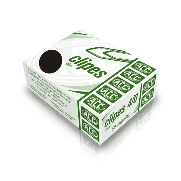 Clips Acc Nº4/0 Aço Galvanizado Prateado com 50 Unidades Clips Acc Nº4/0 Aço Galvanizado Prateado com 50 Unidades