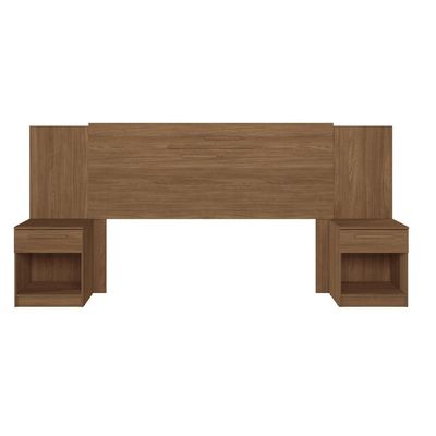Cabeceira para Cama Box Casal Santos Andirá Loanda com 2 Gavetas 256cm de largura Jatobá