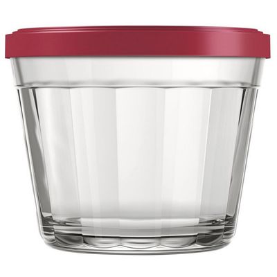 Conjunto de Tigelas com Tampa Copo Americano em Vidro 150 ml 12 Peças Transparente com Colorido