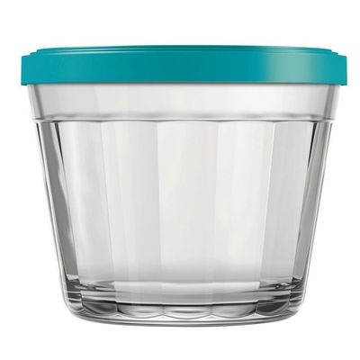 Conjunto de Tigelas com Tampa Copo Americano em Vidro 150 ml 12 Peças Transparente com Colorido