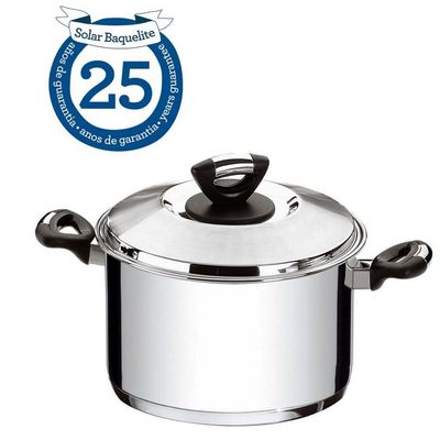 Caldeirão Tramontina Solar Baquelite Inox 20CM Preto com Inox