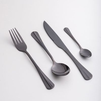 Faqueiro 24 Peças Lyor em Aço Inox Positano Preto