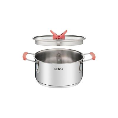 Conjunto de Panelas 4 Peças T-FAL OptiSpace com Revestimento Antiaderente, Tampas de Vidro com Borda em Inox Inox