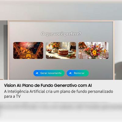 Smart TV 43 QLED 4k Samsung QN43LS03FAGXZD The Frame Vision AI 2025 Modo Arte Antirreflexo Preto / Bivolt